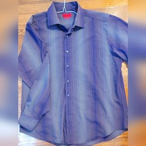 Alfani casual button up, purple pin stripes